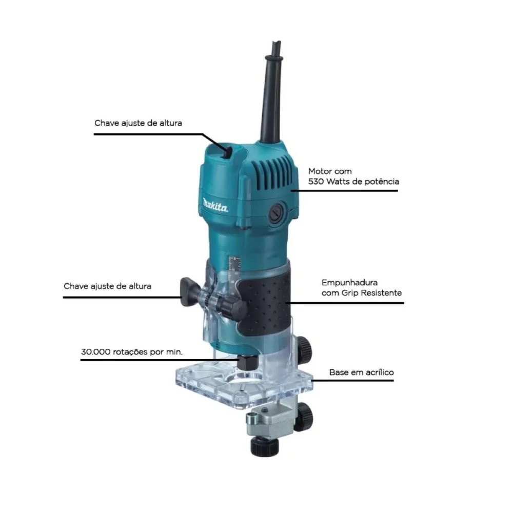 Tupia 6mm 530 Watts 3709 Makita