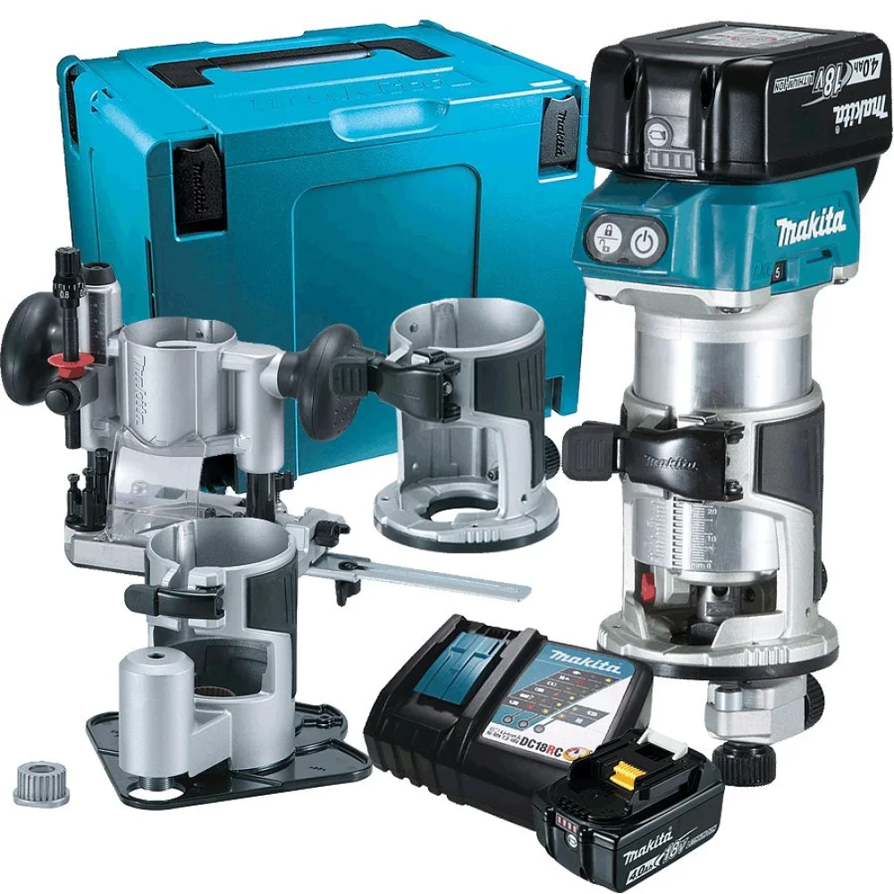 Tupia à Bateria 18V 6 e 8mm e 3 Bases DRT50RMJX3 Makita Bivolt