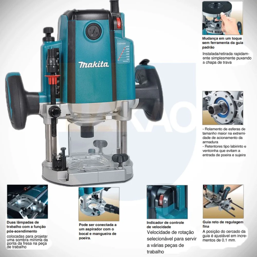 Tupia de Coluna 12mm com Freio Eletrônico RP2301FC Makita