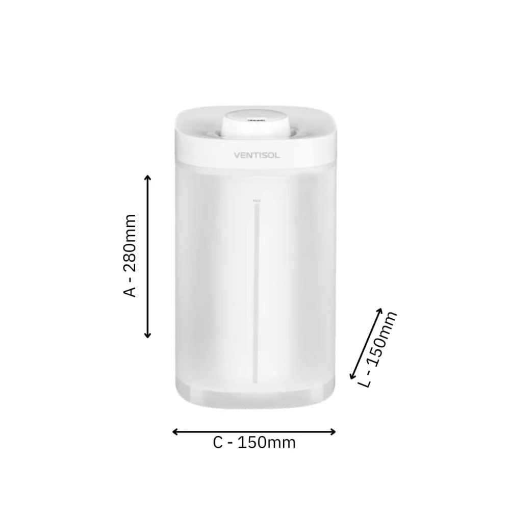 Umidificador de Ar Doméstico 4 Litros UV-04 Ventisol Branco Bivolt