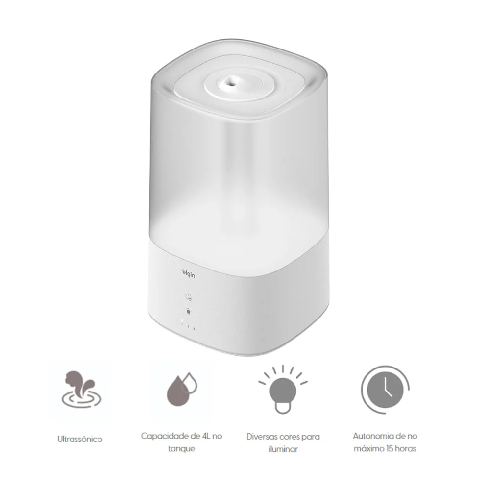 Umidificador de Ar Touch e Aromatizador 4 Litros 45UTZN04N0AB Elgin Bivolt