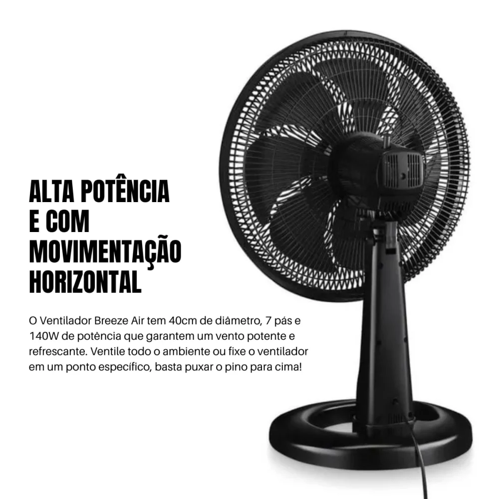 Ventilador Breeze Air 40cm 7 Pás 140 Watts VEN40 Elgin 110 Volts