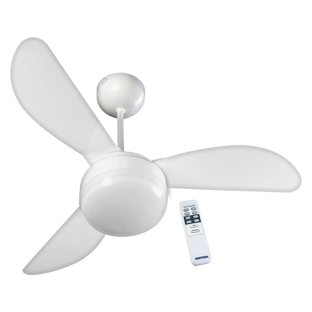 Ventilador de Teto 3 Pás com controle Remoto Fenix Ventisol Branco