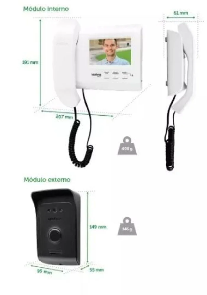 Vídeo Porteiro IVR 1010 4520042 Intelbras