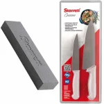 Kit com 2 Facas para Cozinha e Pedra de Afiar Faca 120/320 Dupla Face Starrett