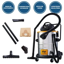 Aspirador de Água e Pó 50 Litros 1600 Watts GTW INOX 50 FW005575 Wap