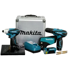Combo Furadeira e Parafusadeira de Impacto à Bateria 10mm 12V DK1485X Makita