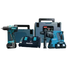 Combo Martelete e Parafusadeira Furadeira à Bateria 18V DLX2095PMJ Makita