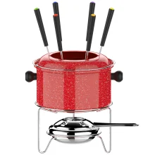 Conjunto de Fondue Pequeno Caçarola 085L 10 Peç Colorstone Vermelho HH7802 Euro