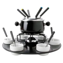 Conjunto Fondue Base Giratória Caçarola 175L com 23 Peç Preto HH7836 Euro