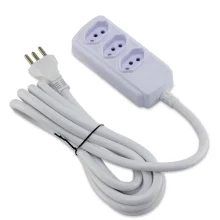 Extensão 3 Tomadas Tripolar 20A 3m Branco Force Line Bivolt