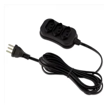 Extensão 3 Tomadas Tripolar Slim 3m Preto Force Line Bivolt