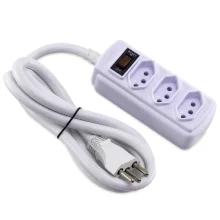 Filtro de Linha 3 Tomadas 20A 15m Branco Force Line Bivolt