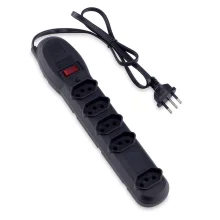 Filtro de Linha 5 Tomadas 80cm Preto 5001 Force Line Bivolt