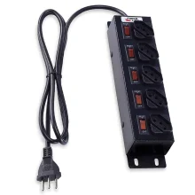 Filtro de Linha com 5 Circuit Breaker 15m Preto Force Line Bivolt