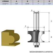 Fresa para Moldura Côncava e Convexa com Rolamento HT 7/8 Pol D-02711 Makita