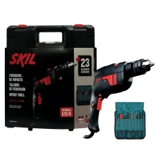 Furadeira de Impacto 1/2 Pol 570 Watts 6555 e Maleta com 23 Acessórios Skil