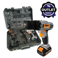 Furadeira Parafusadeira à Bateria 12V com Maleta e 50 Acessórios FP12X50 NKF Outlet