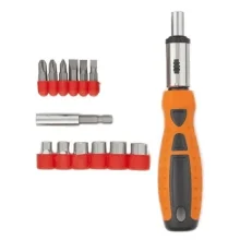 Jogo de Bits e Ponteiras Soquetes e Cabo Anatômico com Catraca Reversível 15 Peç 115565 MTX