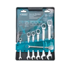 Jogo de Chave Combinada com Catraca CRV de 8 à 19mm 14890 Gross 7 peç