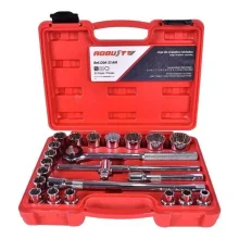 Jogo de Soquete Estriado 1/2 Pol 22 Peç DM26-22 60230 Robust