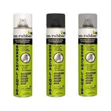 Kit 1 Borracha Líquida em Spray Aerossol Rubber 400ml Branco e 1 Cinza e 1 Preto