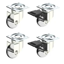 Kit 10 Rodízios 35mm com Freio e 10 Rodízios 35mm sem Freio Soprano