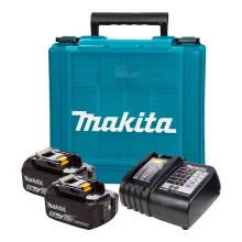 Kit 2 Baterias 18V 5.0Ah e Carregador de Bateria 18V e Maleta KITMAK1850B Makita