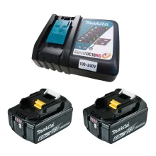 Kit 2 Baterias 18V 6.0Ah e Carregador de Bateria de 14V a 18V DC18RC Makita