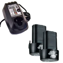 Kit 2 Baterias Íons Lítio 12V 1.3Ah BL1014 Makita e Carregador de Bateria DC10WB