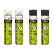 Kit 2 Borrachas Líquida em Spray Aerossol Hm Rubber 400 ml Branco e 2 Preto