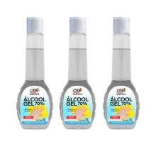 Kit 3 Álcool Gel 70° Antisséptico e Higienizador de Mãos 200G Orbi