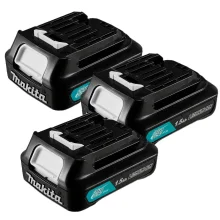 Kit 3 Baterias Íons de Lítio 12V 1.5Ah BL1016 197413-5 Makita