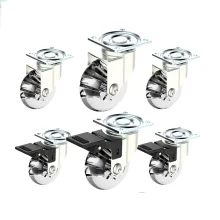 Kit 3 Rodízios 50mm com Freio e 3 Rodízios 50mm sem Freio Soprano