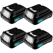 Kit 4 Baterias Íons de Lítio 12V 1.5Ah BL1016 197413-5 Makita