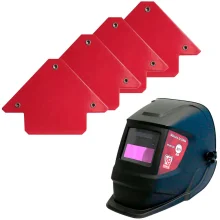Kit 4 Esquadros Magnéticos 12 Kg NKF e Máscara para Solda Automática SR1