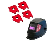 Kit 4 Esquadros Magnéticos 22Kg NKF e Máscara para Solda Automática SR1