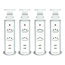 Kit 4 Torres de Tomada Multiplug 2 tomadas e 2 USB Bivolt