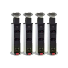 Kit 4 Torres de Tomada Multiplug 2 tomadas e 2 USB Bivolt