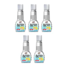 Kit 5 Álcool Gel 70º Antisséptico e Higienizador de Mãos 100G Orbi