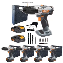 Kit 5 Furadeira de Impacto e Parafusadeira à Bateria com 10 Baterias FP20X2 NKF