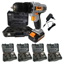 Kit 5 Furadeira Parafusadeira à Bateria 12V com Maletas e Acessórios FP12X50 NKF