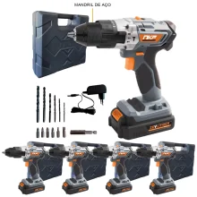 Kit 5 Parafusadeira e Furadeira de Impacto à Bateria com 5 Baterias 20V FP20X NKF