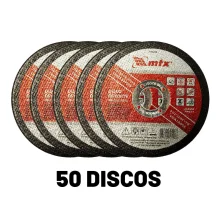 Kit 50 Discos de Corte para Inox e Metal 115x1x22mm 7375255 MTX