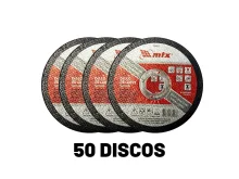 Kit 50 Discos de Corte para Metal 115x1x22mm 7432655 MTX