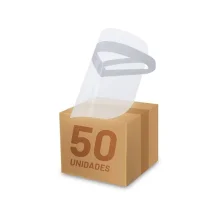 Kit 50 Máscaras Protetor Facial Visor Transparente em Polipropileno Face Shield