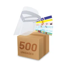 Kit 500 Máscaras Protetor Facial Family Personagens Visor Transp Face Shield