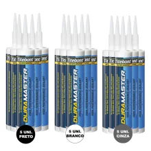 Kit Adesivos Selante DuraMaster 5 Branco 388g 5 Preto 381g 5 Cinza 389g Titebond