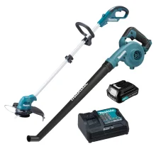 Kit Aparador de Cercas UR100DZX e Soprador UB101DZ Makita e Bateria e Carregador