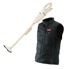 Kit Aspirador de Pó à Bateria 12V CL100DZ Makita e Colete Térmico CV100DZL
